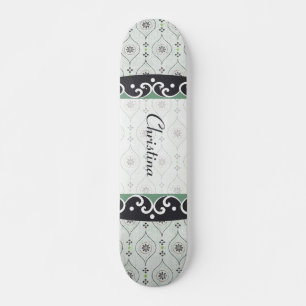 Blåblomma i Skateboard Mönster Bräda 19,5 Cm