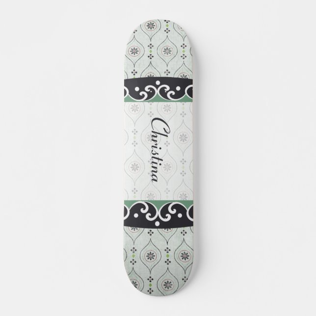 Blåblomma i Skateboard Mönster Bräda 19,5 Cm (Framsida)
