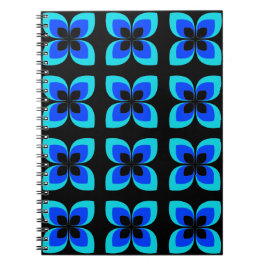 Blåblomma med ljus två toningar Mönster Anteckningsbok