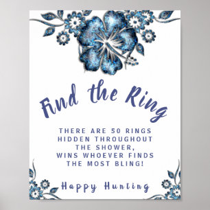 Blåblomma Sök efter Möhippans speltecken för Ring Poster