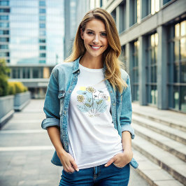 Blåblomman med vacker vattenfärg Botaniska Garden T Shirt