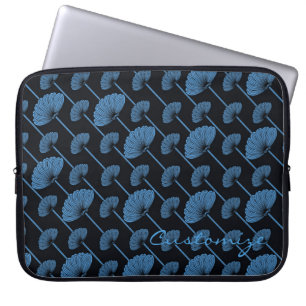 Blåblommig Blommigt Fläkt Mönster Laptop sleeve
