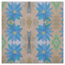 Blåblommig Pima Cotton Fabric Tyg