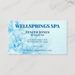 Blåblommig spa-massage visitkort