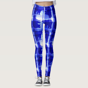 Blåblommiga björnbaljväxter med mönster leggings