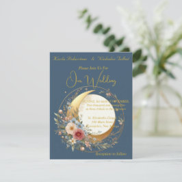 Blåblommiga Blommigtens bröllopsinbjudan Inbjudningar