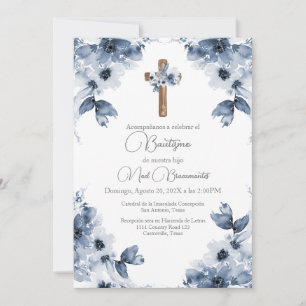 Blåblommigtens baptism på spanska inbjudningar