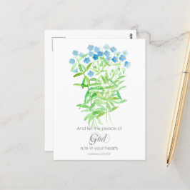 Blåblommor av typen Scripture Colossians Prayer Ca Vykort