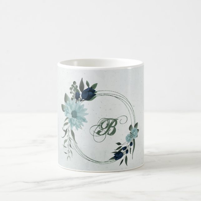 Blåblommor, botaniska kaffemugg (Center)