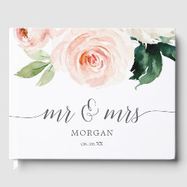 Blåblommor Bröllop Guest Bok