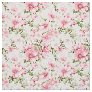 Blåblommor: En symfoni av Rosa Flowers Tyg