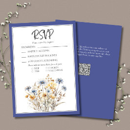 Blåblommor Formell Elegant Modern Bröllop OSA Kort