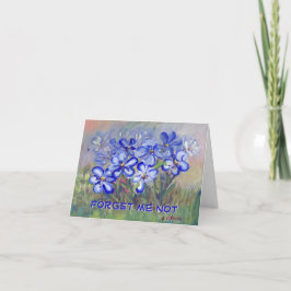 Blåblommor i en Fält Fine Art-målning Kort
