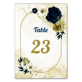 Blåblommor i fantastisk guld bordsnummer