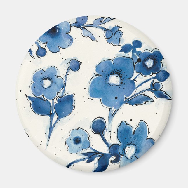 Blåblommor i oberoende magnet (Framsidan)