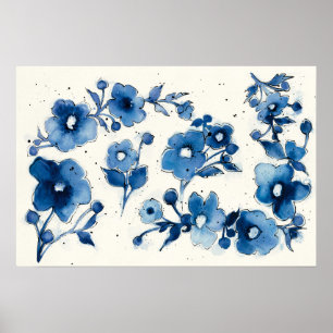 Blåblommor i oberoende poster