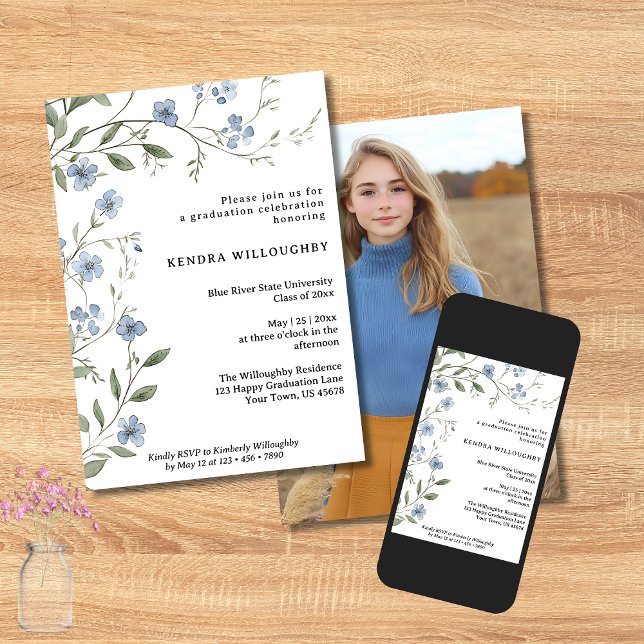 Blåblommor - inbjudan till Photo Studenten (Skapare uppladdad)