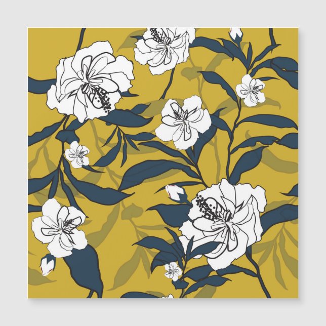 Blåblommor: Vintage av Gult Sömlös. (Framsida)