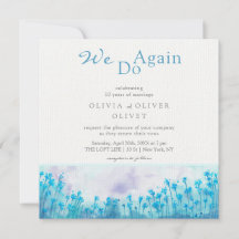 Blåblommor Vow-inbjudan om förnyelse