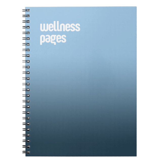 Blåbok Spiral - "Hälsa-sidor" Journal Anteckningsbok (Framsidan)