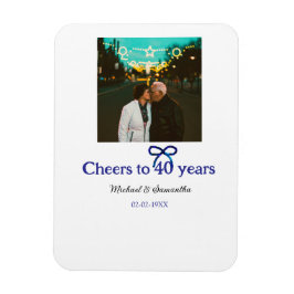 Blåböld till 40-årsdagen bröllop magnet