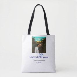 Blåböld till 40-årsdagen bröllop tygkasse