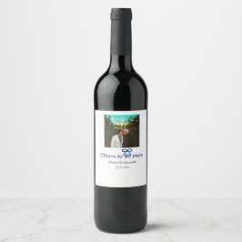 Blåböld till 40-årsdagen bröllop vinflaska etikett