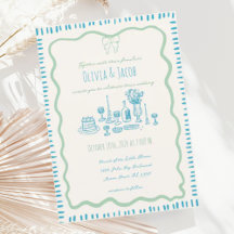 Blåböljan Hand plockade Vågigt Bröllop