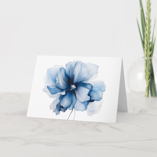 Blåbön för Sympathy Card-blommigt Kort (Framsida)