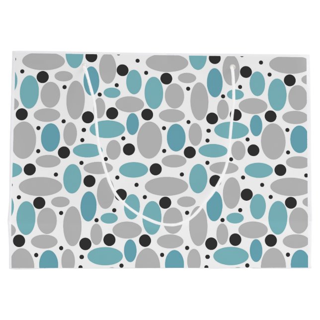 Blåböna, grått-polka, punktretro mönster, hemdekod (Baksidan)