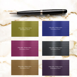 Blåborstat Metall-metallstensfritt stål Visitkort