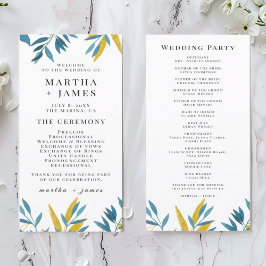 Blåbotaniska Bröllop Ceremony- och Party-programme