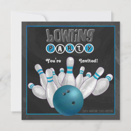 BlåBowling Party-inbjudan Inbjudningar