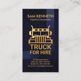 Blåboxkörning Guld framsida i Lastbil transportör Visitkort