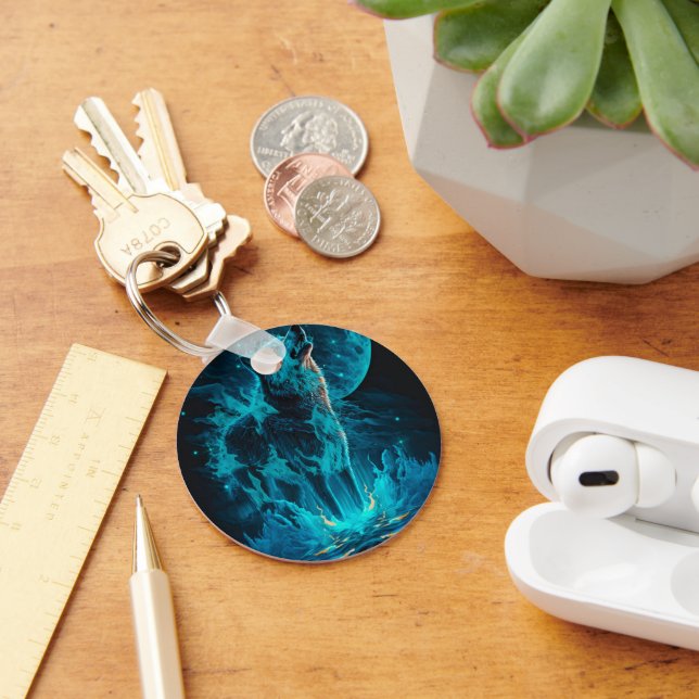 Blåbrand-Varg Nyckelring (Skrivbord)