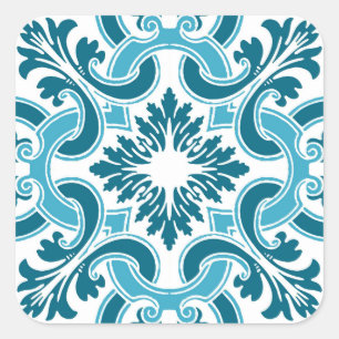 Blåbricka i Portugal Fyrkantigt Klistermärke