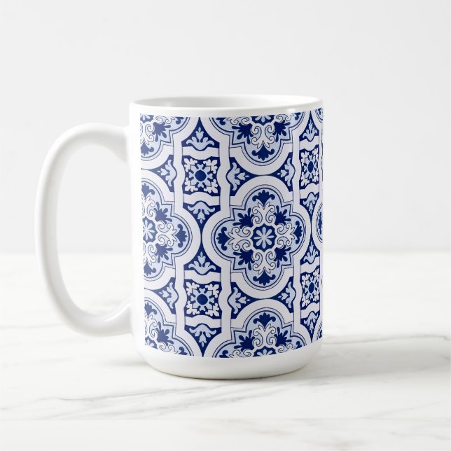 Blåbricka i Portugal Kaffemugg (Vänster)