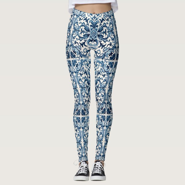 Blåbricka i Portugal Leggings (Framsida)