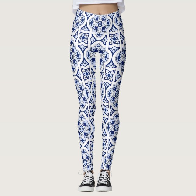 Blåbricka i Portugal Leggings (Framsida)