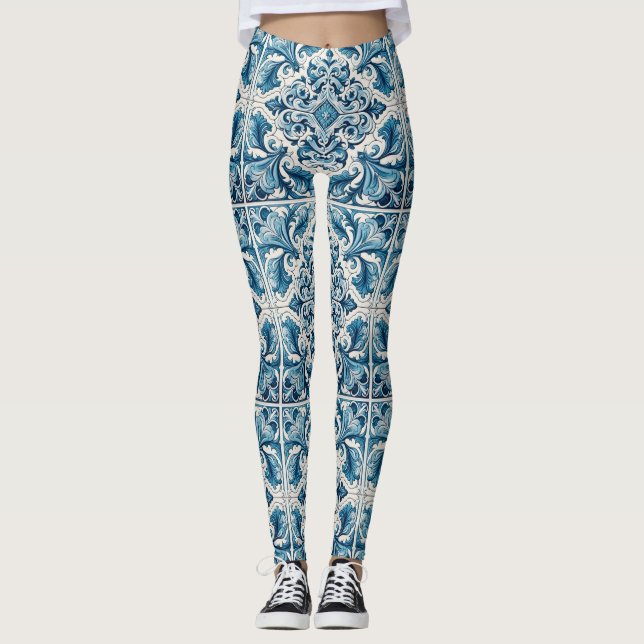 Blåbricka i Portugal Leggings (Framsida)