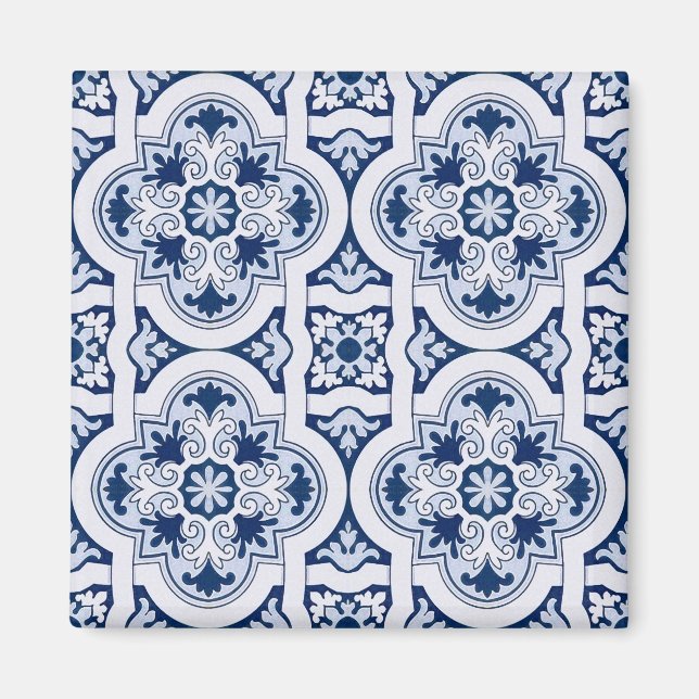 Blåbricka i Portugal Magnet (Framsidan)