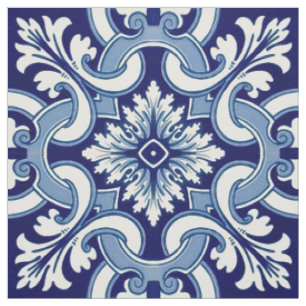 Blåbricka i Portugal Tyg