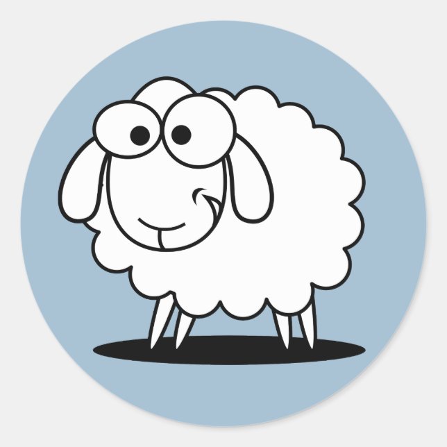 Blåbrickor i pojke runt klistermärke (Framsida)