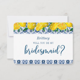 Blåbrigt italienskt Lemon Bridesmaid-Frieri kort