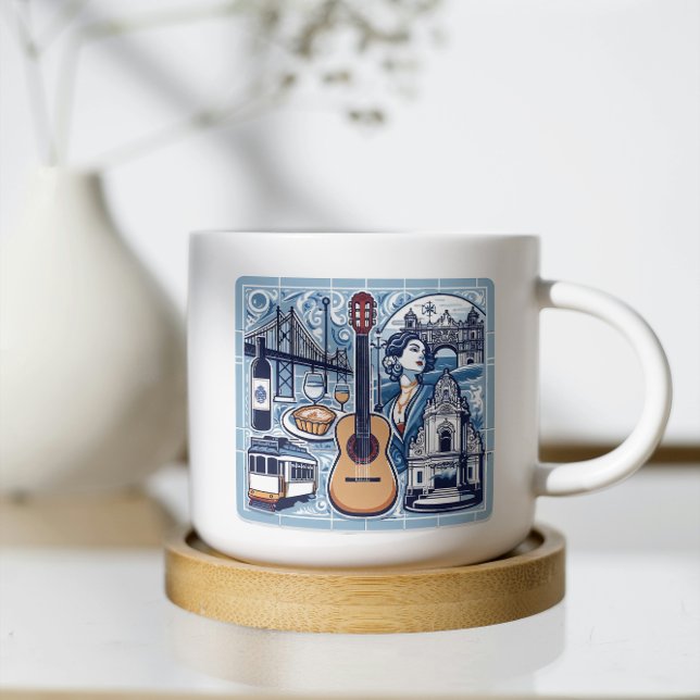 Blåbriljan om Lissabon- och portugisisk kultur Kaffemugg (Blue tile about Lisbon and Portuguese culture coffee mug
)