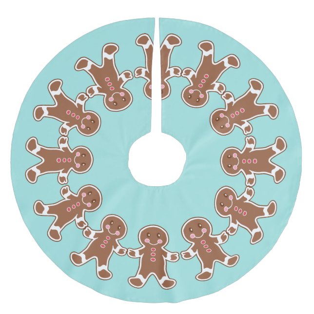 Blåbröd Kute Juldekretet Träd Skirt Julgransmatta Borstad Polyester (Framsidan)