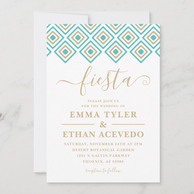 Blåbröllop, Blåbröllop och Guld Inbjudningar (Framsida)