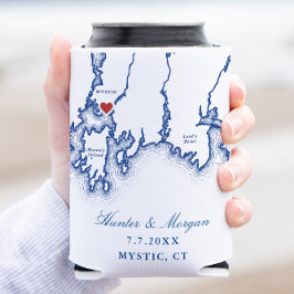 Blåbröllopsförmån för Mystic CT Karta Elegant