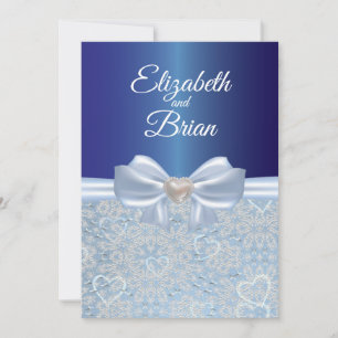 Blåbröllopsinbjudan för elegant royal inbjudningar
