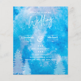 Blåbröllopsinbjudan LeahG BUDGET Mountain Blue Wed